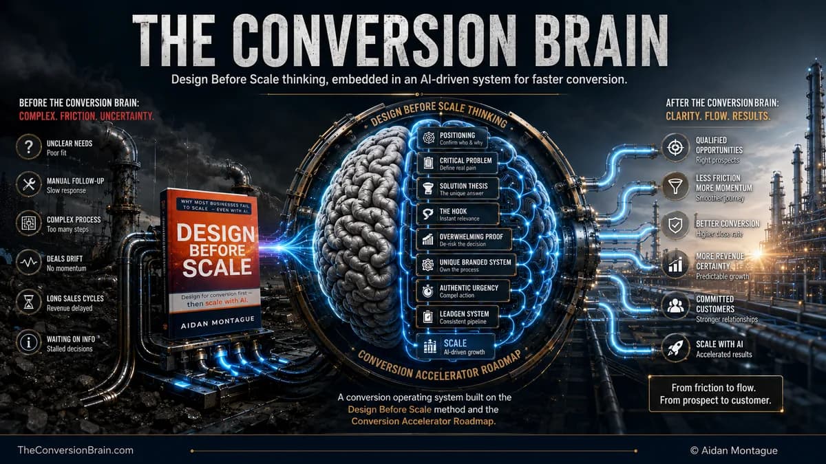 The Conversion Brain: Design Before Scale thinking, embedded in an AI-driven system for faster conversion